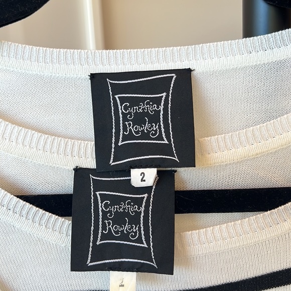 CYNYHIA ROWLEY TWIN-SET - size 2, ivory and midnight blue - Very Good Condition - Picture 7 of 10